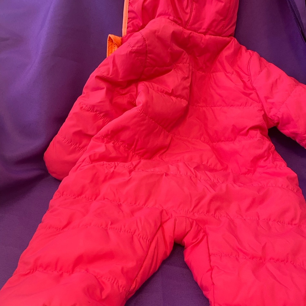 One piece snow suit zip up